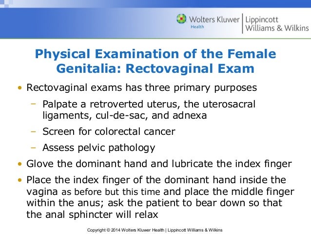 recto vaginal exams Recto vaginal exams